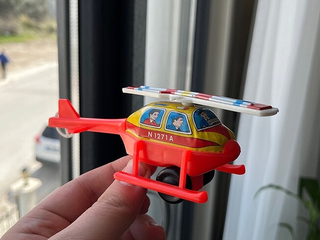 Antika Japon Teneke Oyuncak Helikopter