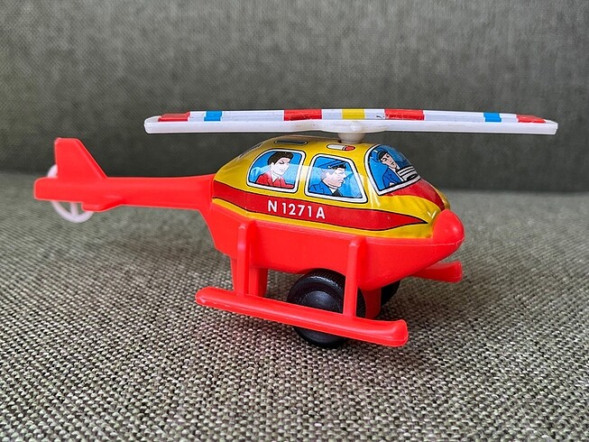  Antika Japon Teneke Oyuncak Helikopter