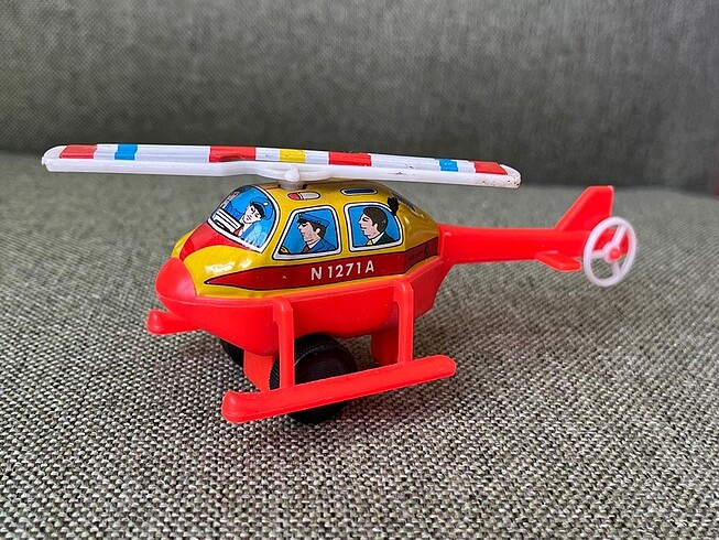 Beden Antika Japon Teneke Oyuncak Helikopter