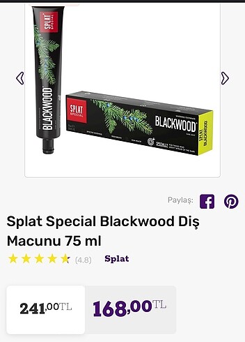 Splat blackwood diş macunu