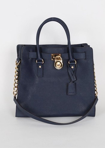 Michael Kors Zincir Detaylı Lacivert Deri Kadın Çanta