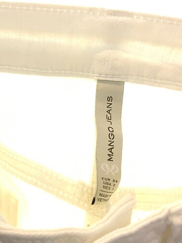 34 Beden beyaz Renk Mango Jean / Kot %70 İndirimli.
