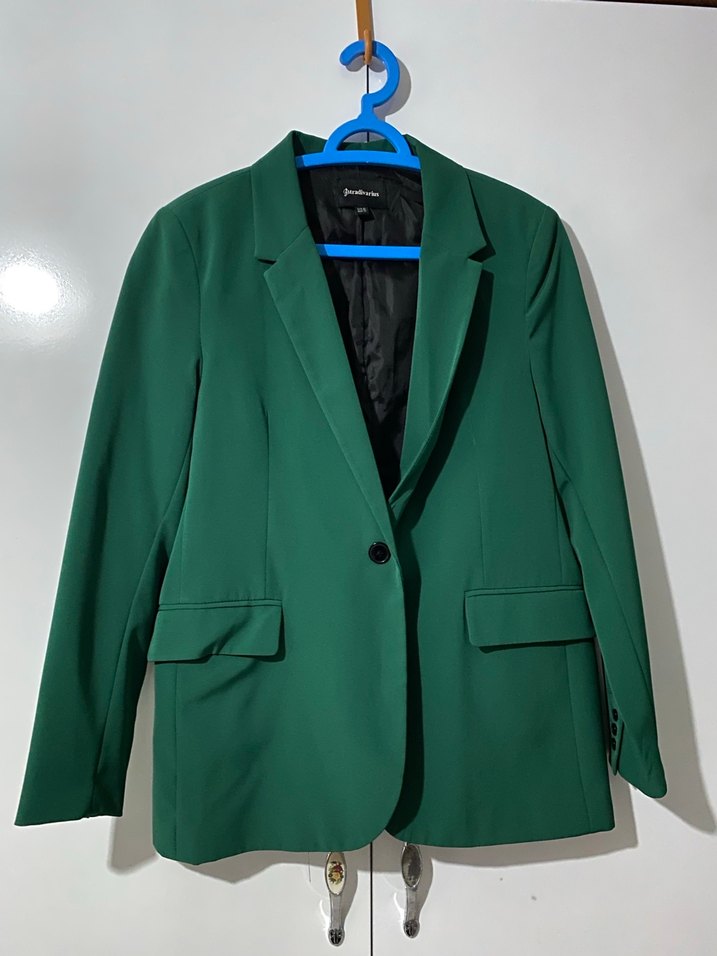 Düğmeli Yeşil Kadın Blazer Ceket - Görsel 2