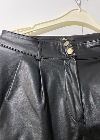 Siyah Deri Kemerli Salaş Kadın Pantolon - Görsel 2