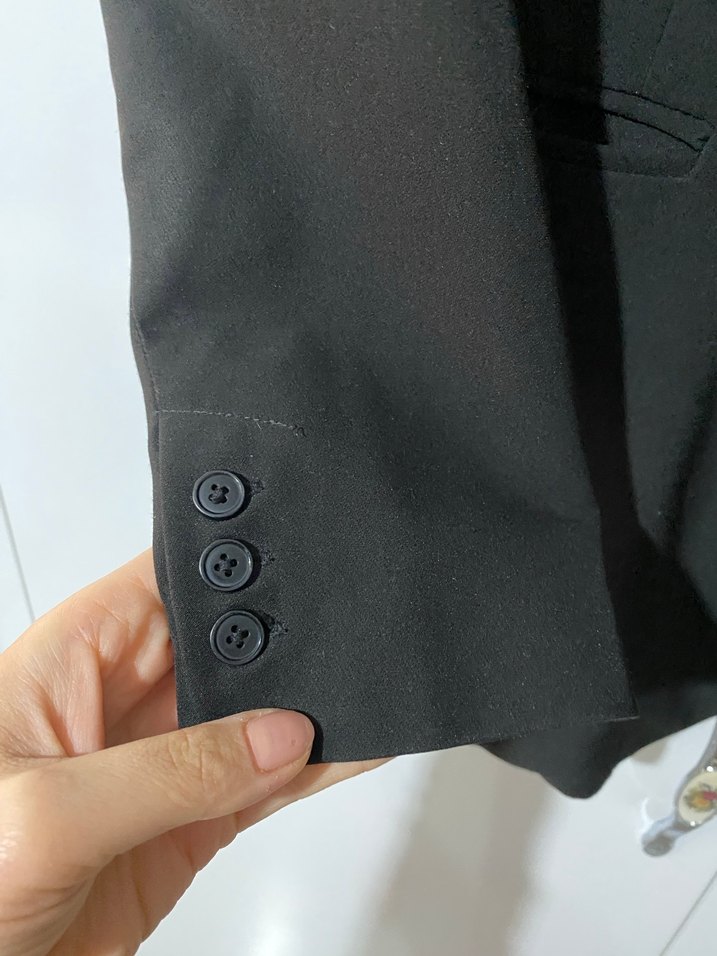 Düğmeli Siyah Kadın Blazer Ceket - Görsel 3