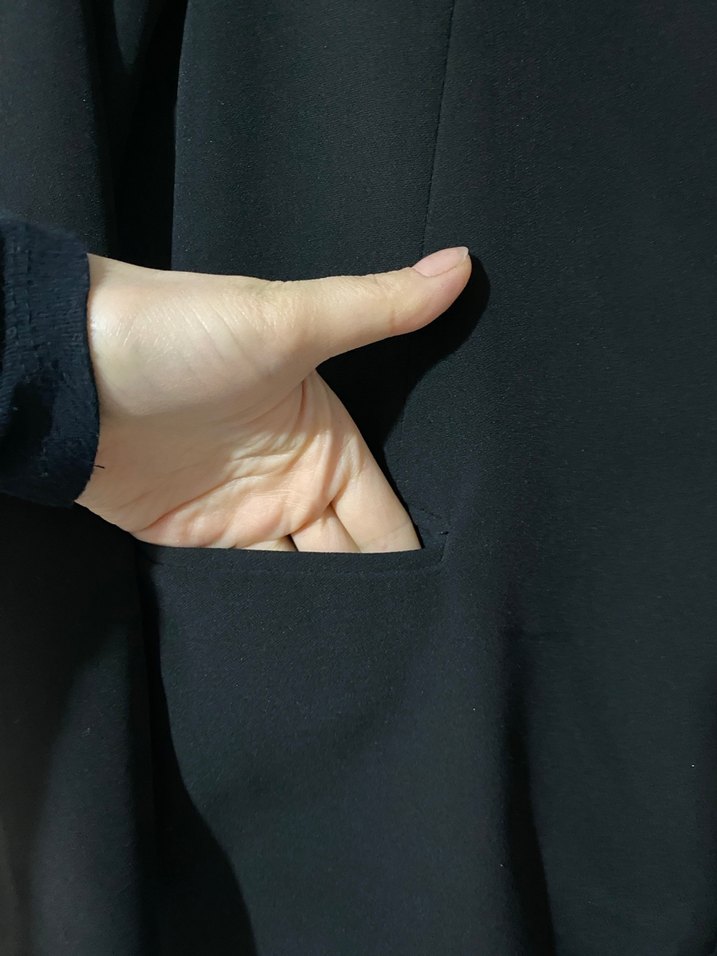 Düğmeli Siyah Kadın Blazer Ceket - Görsel 2