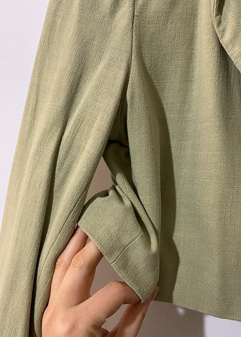 Bej Süet Mini Kadın Blazer Ceket - Görsel 3