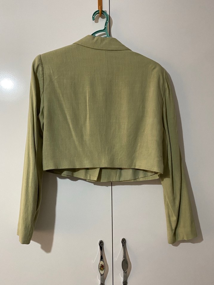 Bej Süet Mini Kadın Blazer Ceket - Görsel 5