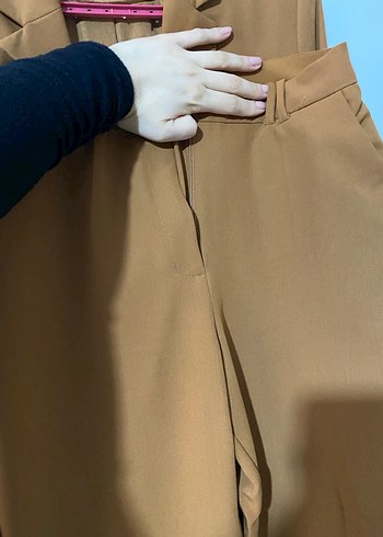 Düğmeli Kahverengi Kadın Blazer Ceket - Görsel 2