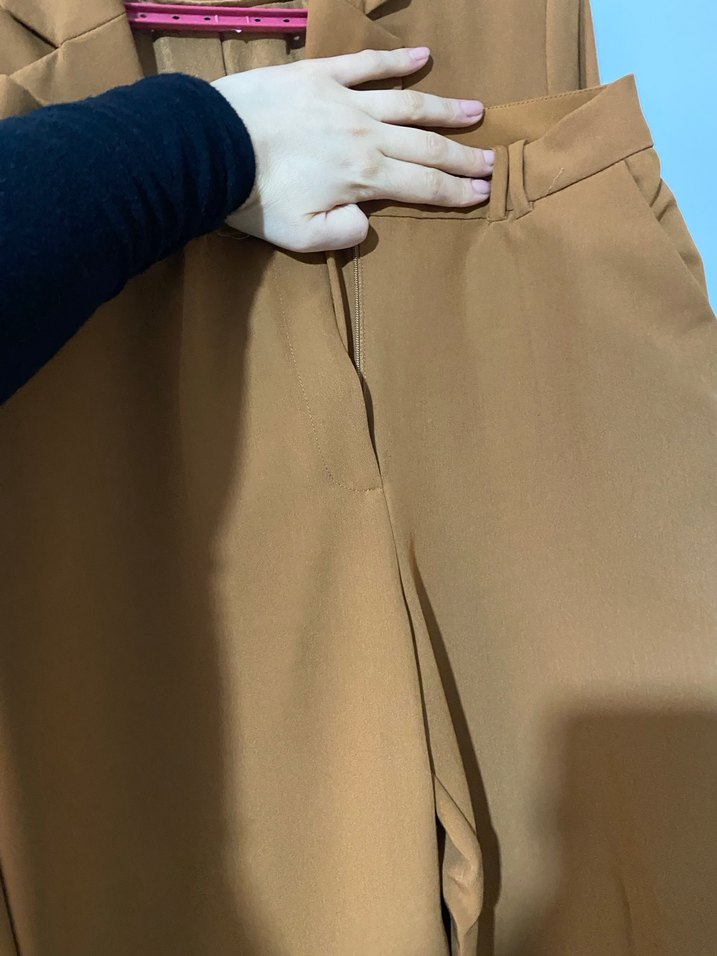 Düğmeli Kahverengi Kadın Blazer Ceket - Görsel 2