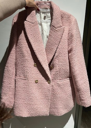 H&M Pudra Pembe Blazer Ceket