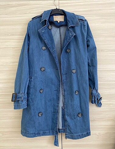 Denim trençkot