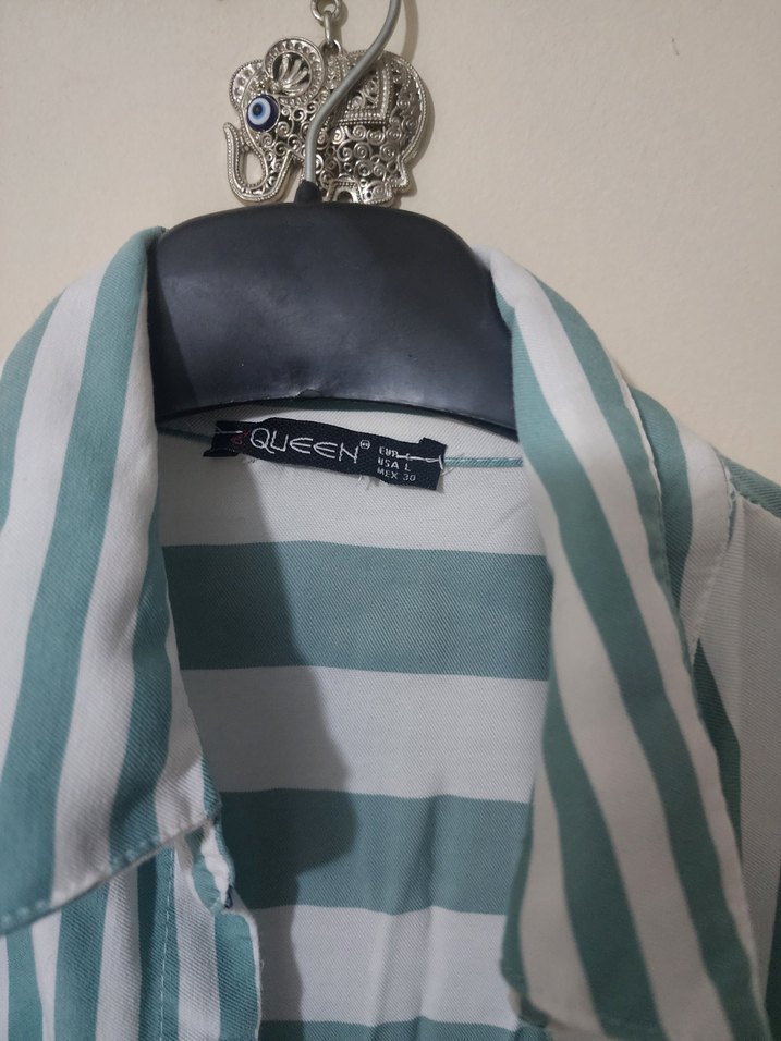 Uzun Kollu Çizgili Kadın Gömlek - Görsel 3