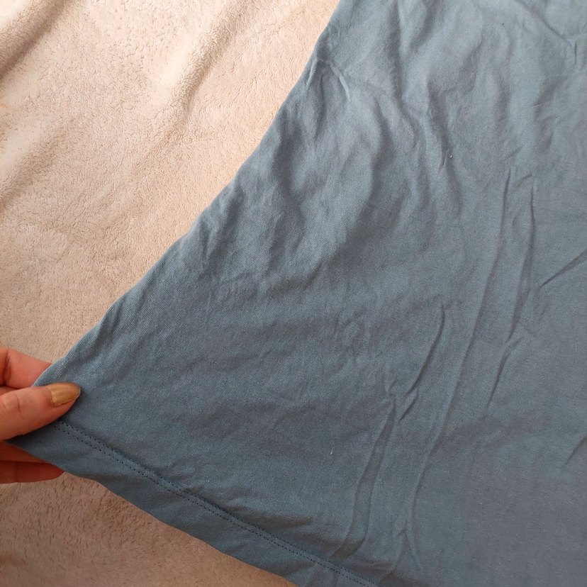 Düz Mavi Gri Askılı T-shirt - Görsel 2