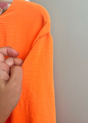 40 Beden Zincir Detaylı Turuncu Uzun tunik