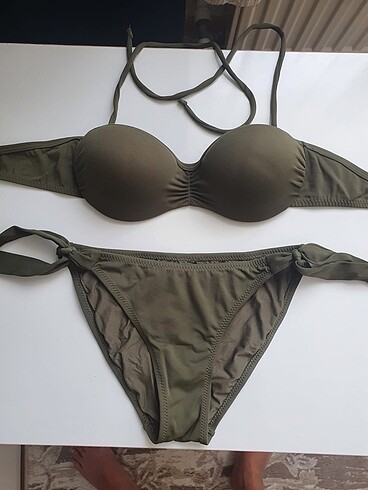 75 beden haki renk bikini