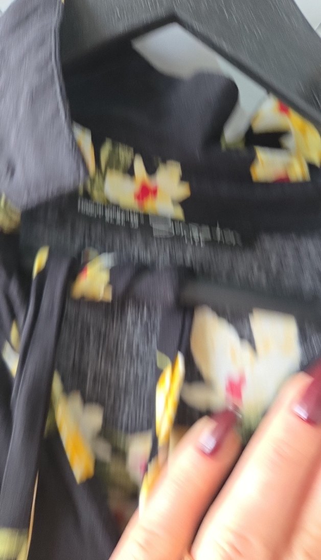 Düğmeli Uzun Kollu Bohem sarı çiçekli Elbise - Görsel 3