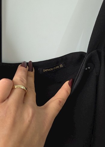 Siyah Kemerli diz üstü Elbise - Görsel 3