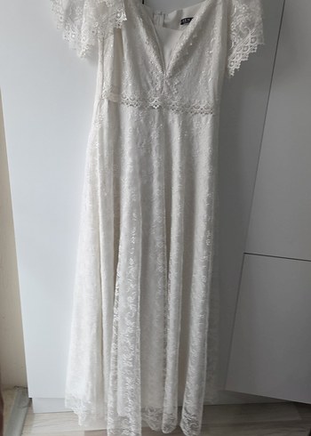 Bohem V Yaka Uzun A Kesim Gelinlik - Görsel 6