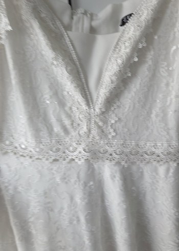 Bohem V Yaka Uzun A Kesim Gelinlik - Görsel 4