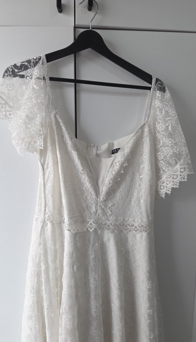 Bohem V Yaka Uzun A Kesim Gelinlik - Görsel 2