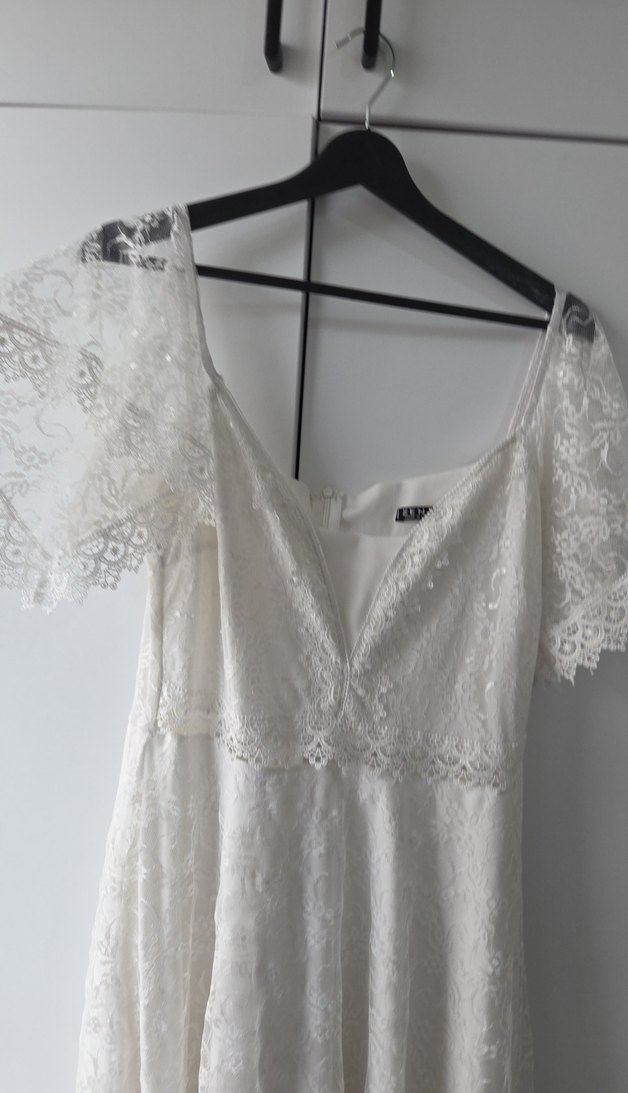 Bohem V Yaka Uzun A Kesim Gelinlik - Görsel 3