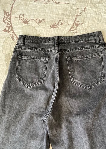 m Beden gri Renk Gri Düğmeli Kadın Denim Pantolon