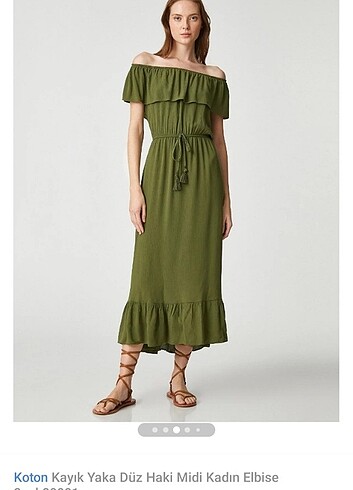 s Beden yeşil Renk Koton Kadın Elbise