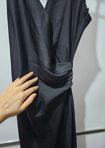 Drapeli Midi Kadın Elbisesi - Görsel 5