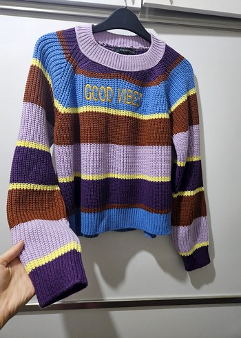 Çizgili Kadın Kazak - Görsel 2