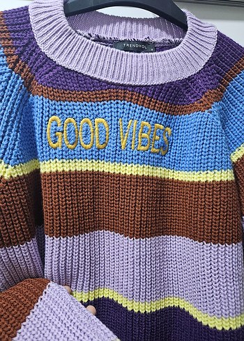 Çizgili Kadın Kazak - Görsel 4