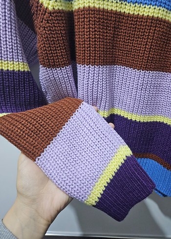 Çizgili Kadın Kazak - Görsel 3