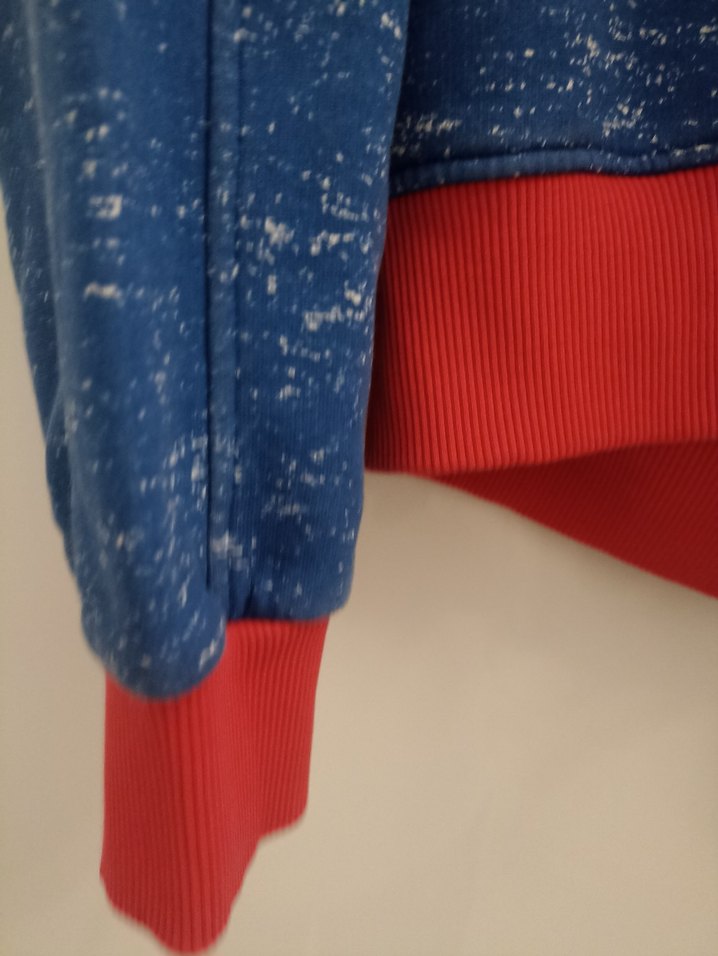 Kapüşonlu Mavi Fermuarlı Erkek sweatshirt - Görsel 4