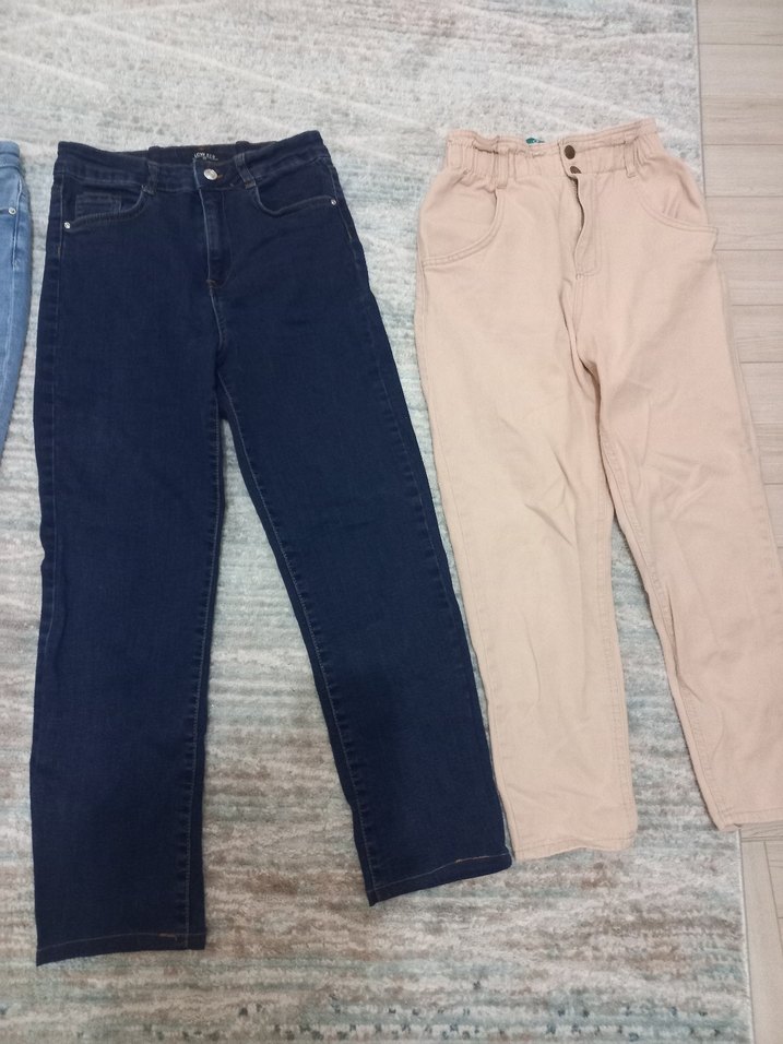 Gri Kadın Denim Pantolon, Regular Fit - Görsel 3