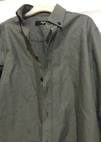 Haki Erkek Keten Uzun Kollu Gömlek - Görsel 3