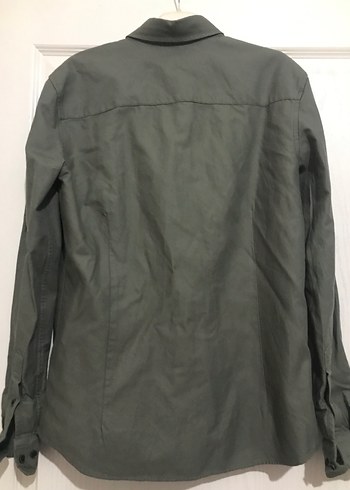 Haki Erkek Keten Uzun Kollu Gömlek - Görsel 5