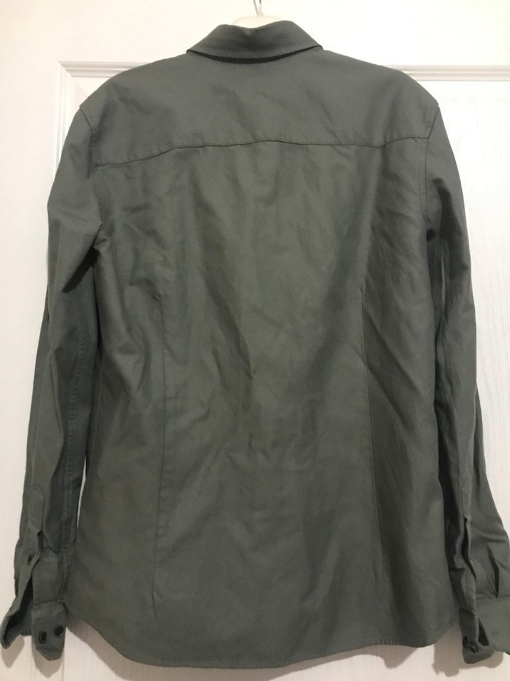 Haki Erkek Keten Uzun Kollu Gömlek - Görsel 5