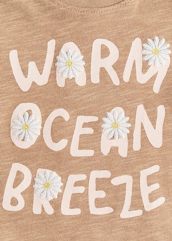 Sıfır H&M Bej Kız Çocuk Tişört - Görsel 2