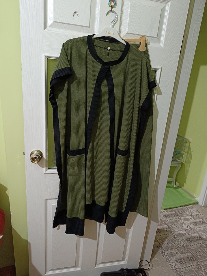 Kadın Haki Uzun Salaş üçlü takım - Görsel 2