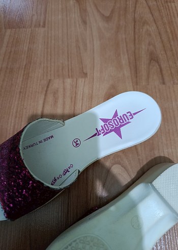 Pembe Simli Dolgu Topuklu kız çocuk terlik - Görsel 4