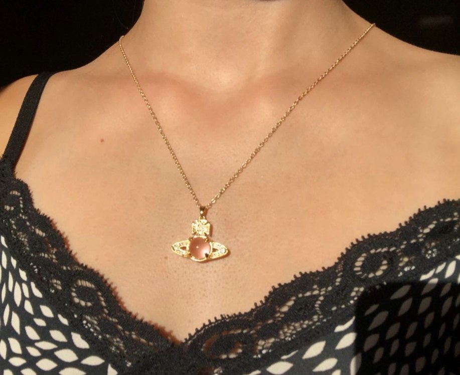 vivienne Westwood yansımalı kolye zincir seçenekli - Görsel 2