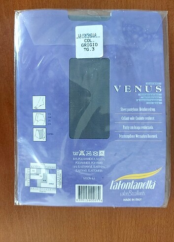 Venüs VENUS 15 DENYE LYCRA İTHAL BAYAN KÜLOTLU PARLAK ÇORAP SİZE:3(L