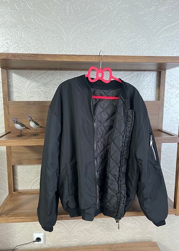 Siyah Yüksek Yakalı Fermuarlı Kadın Ceket - Görsel 2