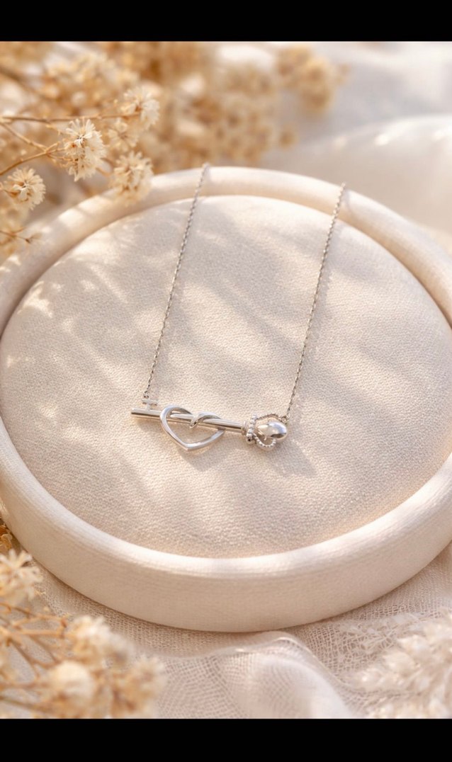 Pırlanta Kalbimin Anahtarı Altın Kolye - Görsel 4