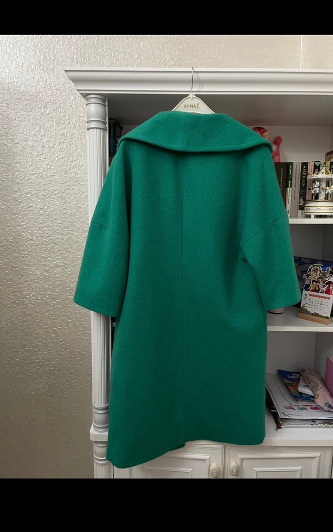 Yeşil Midi Kadın Kaban - Görsel 5