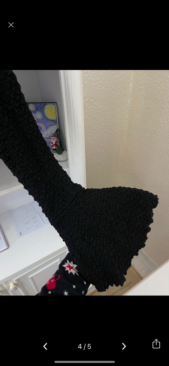 Siyah V Yaka Örgü Kadın Kazak - Görsel 4