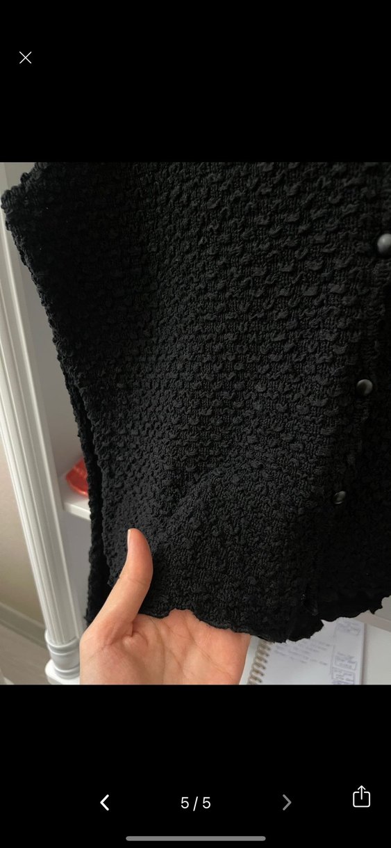 Siyah V Yaka Örgü Kadın Kazak - Görsel 5