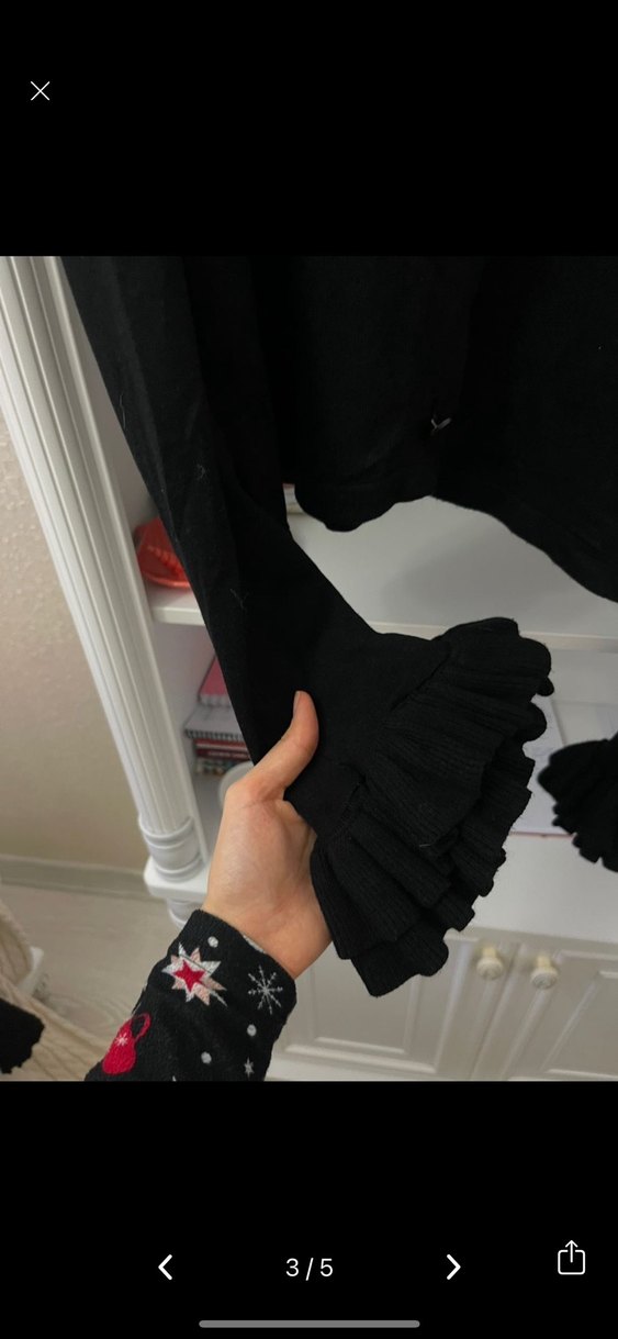 Siyah Düğmeli Uzun Kollu İnce Triko Hırka - Görsel 3