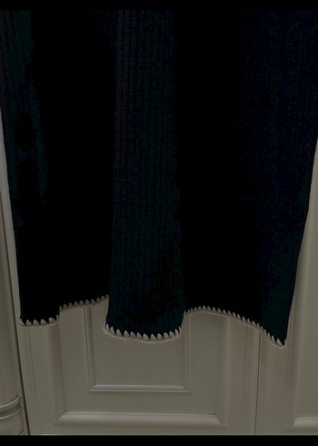 Siyah Triko Uzun Kollu Yüksek Yakalı Elbise - Görsel 5