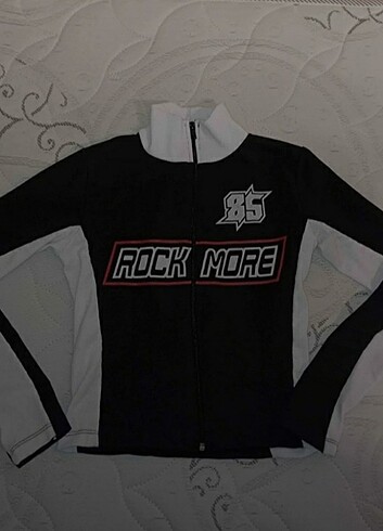 s Beden lacivert Renk Rock more 85 Baskılı Fermuarlı Siyah Crop